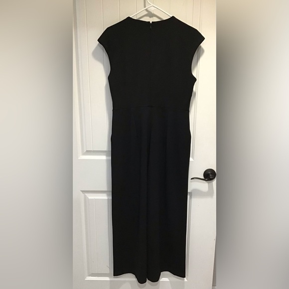 Calvin Klein Women’s Black Midi Jumpsuit Wide Leg Keyhole Cap Sleeves Pockets 8 - Picture 9 of 9